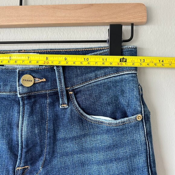 Frame Le High Skinny Jeans Clyde Distressed Medium Wash Denim Size 26 Womens - Picture 9 of 11
